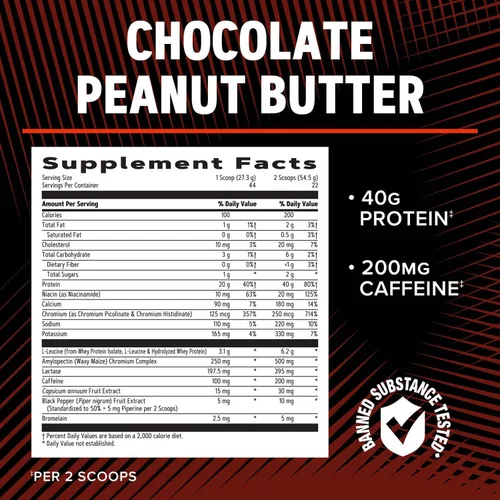 Miniatura 5 de GNC AMP Wheybolic Ripped - Mantequilla de maní de chocolate (22 porciones)
