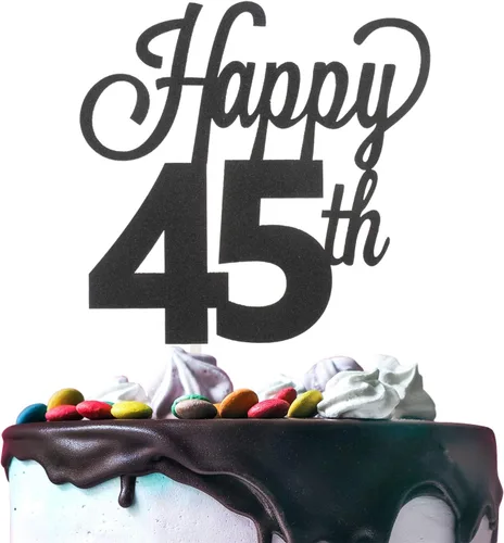 Miniatura 65 de LINGTEER - Decoración para pastel con texto "Happy Birthday 100", color negro
