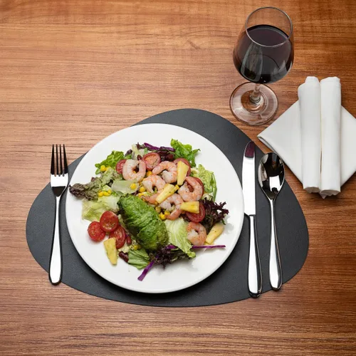 Miniatura 3 de Restaurantware Juego de 6 manteles individuales de cocina de 16 x 12 pulgadas para mesa de comedor en relieve, impermeables, con forma de huevo