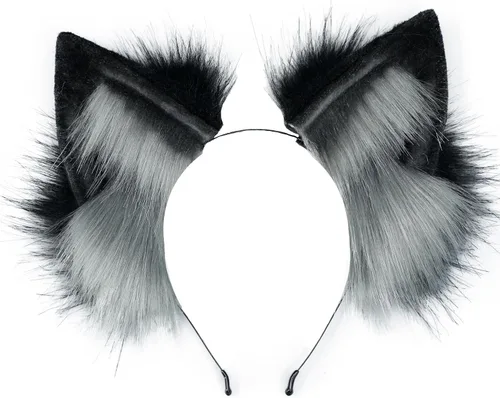 Kidukso Fox Ears Headwear Simulación Animal Fur Fox Ears Tocado Vestir Cosplay Fiesta Anime Comic Con Prop Headwear