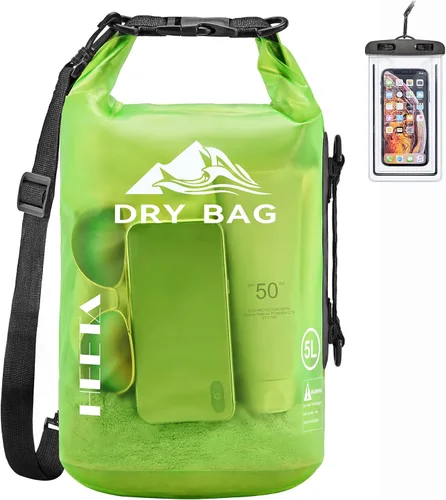 Miniatura 14 de HEETA Bolsa Seca Impermeable para Mujeres y Hombres, 5L/10L/20L/30L/40L Tapa Enrollable Bolsa de Almacenamiento Seca Ligera Mochila con Funda