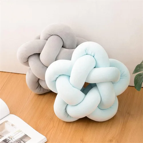 Miniatura 7 de chislim Bolas de almohada, almohada redonda con nudo hecho a mano, almohadas redondas de felpa decorativas para el hogar, para sofá, dormitorio