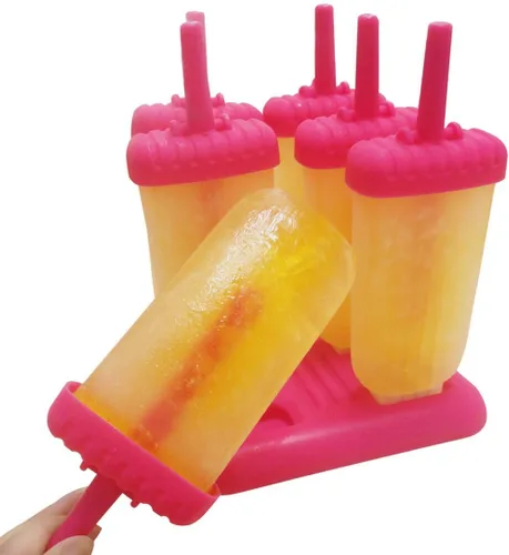 Miniatura 4 de Ozera Moldes para paletas heladas. Juego de 6 moldes para hacer paletas heladas. Incluye embudo de silicona y cepillo de limpieza. Varios colores.