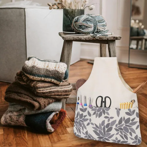 Miniatura 8 de TOGETRUE Bolsa de Hilo, Bolsa Tote de Ganchillo y Tejido, Organizador de Bolsa de Almacenamiento de Hilo Ligera, Bolsas Tote de Hilo para Ganchillo