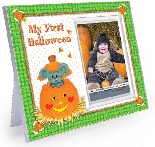 Expressly Yours - Marco de fotos de calabaza "My First Halloween", el primer marco de Halloween del bebé, recuerdo de regalo diseñado para