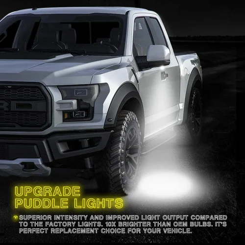 Miniatura 2 de CAR ROVER Conjunto de luz de charco de espejo lateral LED completo con 6000 K xenón blanco repuesto para Ford F-150 Expedition Explorer Edge Flex