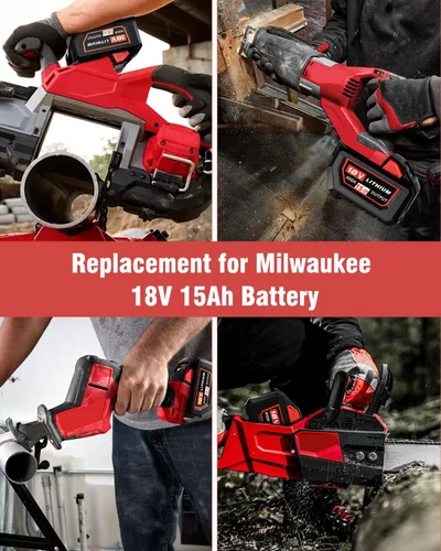 Miniatura 7 de HOCHSTERN Reemplazo de 18 V 15.0Ah para batería Milwaukee M-18 de alto rendimiento compatible con baterías Milwaukee de 18 voltios 48-11-1862