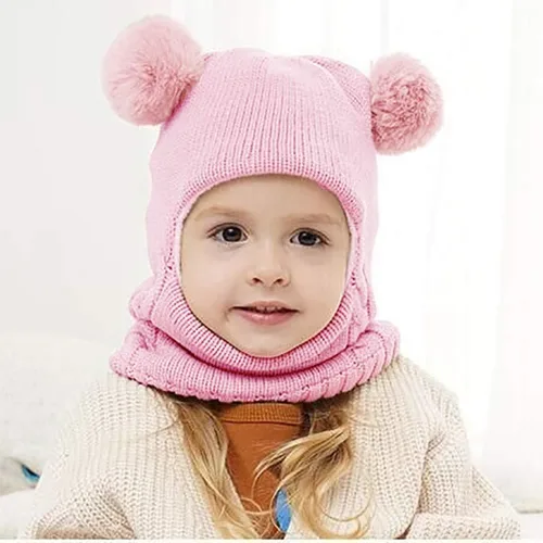 Miniatura 6 de Invierno Earflap Hat Invierno Con Capucha Bebé Sombrero Cálido Niño Bufanda Bufanda Flap Kid Cap Knit Girl Caps Cuidado del Bebé