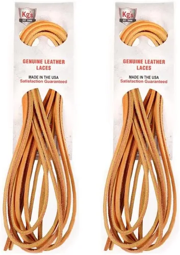 Kg's Cordones de cuero auténtico cordones de zapatos de cuero 100% genuino para adultos, los cordones de cuero para botas son resistentes y duraderos