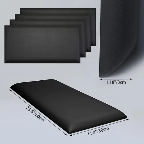 Miniatura 7 de Acolchado de Pared 3D Anticolisión para Niños, Paneles de Pared Tapizados Despegar y Pegar, Cabecero Queen, Pegatinas de Pared de Protección Gris