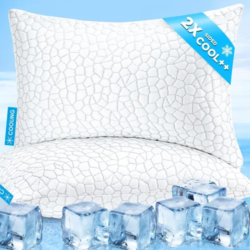 Miniatura 9 de SUPA MODERN Almohada refrescante de tamaño estándar, 1 paquete, almohadas de espuma viscoelástica trituradas CertiPUR-US, almohadas de cama frescas