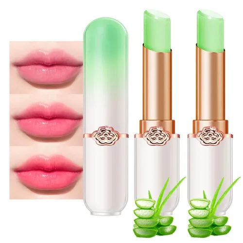 Miniatura 11 de evpct 2 piezas de bálsamos labiales tintados de uva, cambio de color de labios, bálsamo de labios, tono rosa claro, maquillaje de labios, 2 piezas