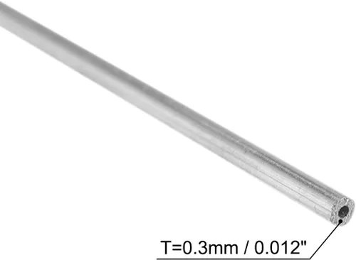 Miniatura 3 de uxcell Tubo redondo de acero inoxidable 304 0.039 in OD 0.012 in espesor de pared 11.811 in longitud 5 piezas