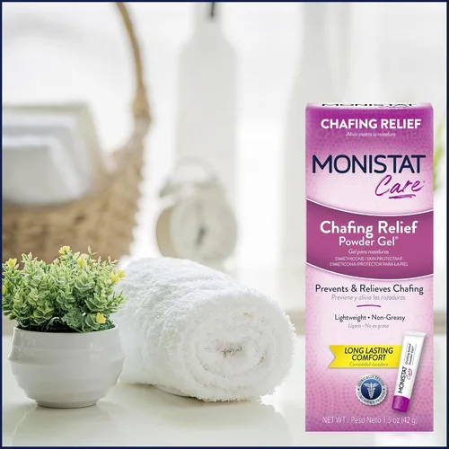 Miniatura 9 de Monistat Gel en polvo para aliviar rozaduras, protección antirozaduras, gel de rozaduras sin fragancia, 1.5 onzas, 1 paquete