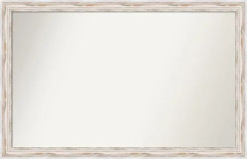Miniatura 177 de Amanti Art Espejo de baño blanco para sobre el fregadero, 30 x 35 pulgadas, espejo de tocador rectangular estrecho de Eva de oro blanco, marco