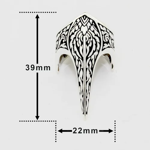 Miniatura 5 de Fang Gothic Biker Retro Genuino Sólido 925 Stelring Plata Turca Hecho a Mano Lujo Anillo Pulgar Hombre