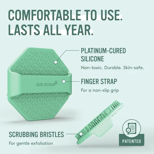 Miniatura 4 de Sud Scrub® Exfoliante facial de silicona antimicrobiana, 1 paquete, exfoliante facial suave para pieles sensibles, cepillo de limpieza facial Menta