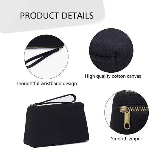 Miniatura 4 de Bolsa de nailon para pulseras de maquillaje, bolsa de pulseras impermeables con bolsillo con cremallera, bolsa para tarjetas de crédito