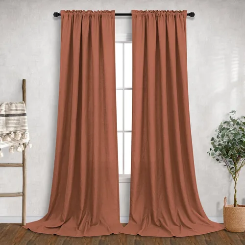 Miniatura 64 de Cortinas blancas puras de 38 pulgadas de ancho para dormitorio, juego de 2 paneles de cortinas de privacidad con bolsillo para barra, cortinas