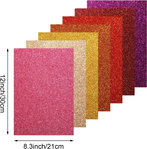 Miniatura 3 de WILLBOND 20 Piezas Hojas de Cuero Sintético Brillante con Purpurina Hojas de Tela de Cuero Sintético PU para Manualidades DIY Boda Costura