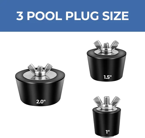 Miniatura 2 de Enchufe de expansión de invierno para piscina con tornillo SS, pernos de acero inoxidable, goma resistente para piscina enterrada y sobre el suelo