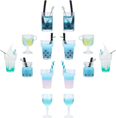 Miniatura 8 de SUNNYCLUE 1 caja DIY 12 pares de aretes Boba Kit de fabricación de aretes de té con leche y perlas, dijes de té con leche, dijes de Boba Mini Té