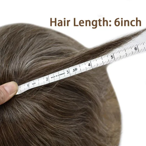 Miniatura 25 de Sistema de repuesto de cabello humano europeo con encaje frontal suizo para hombre, tupé para hombre, pieza de cabello, nudo blanqueado, línea #17