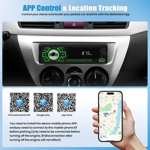 Miniatura 2 de SIXWIN - Radio para coche de un solo DIN, estéreo Bluetooth, receptor de audio multimedia para coche con control de voz, entrada AUX/USB/TF, control
