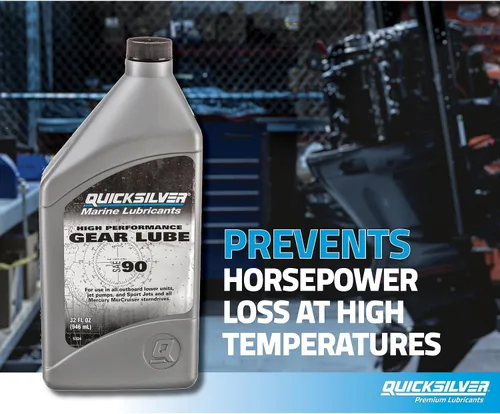 Miniatura 5 de Quicksilver Lubricante de engranajes de alto rendimiento SAE 90 para fueraborda y accionamientos de popa, 32 oz