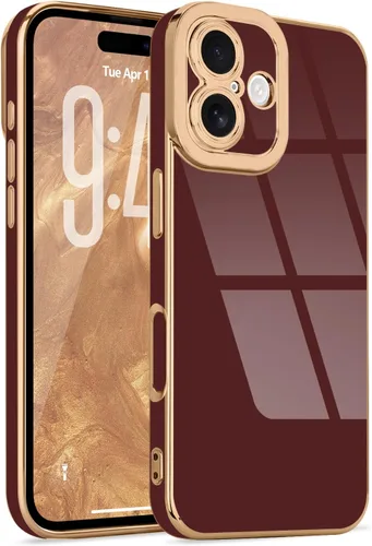 Miniatura 81 de Lafunda Diseñada para iPhone 13 Pro, fundas lujosas con chapado lindo para mujeres y niñas, elegante borde dorado, a prueba de golpes, TPU con funda
