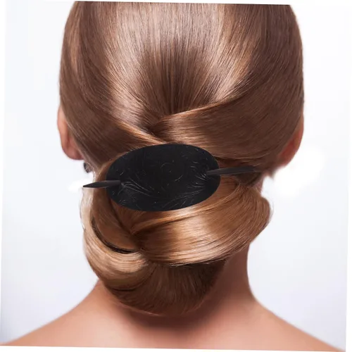 Miniatura 3 de 3 unids horquilla de cuero clip de pelo con palo pasadores de pelo diapositivas pelo titular de moño pelo para cabello grueso s clips de metal