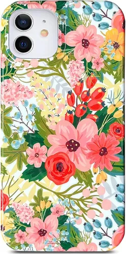 Miniatura 9 de J.west Funda floral para iPhone 11 de 6.1 pulgadas, diseño de patrón de flores de TPU suave, parachoques a prueba de golpes para mujeres y niñas