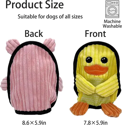 Miniatura 7 de Juguetes chirriantes para perros, paquete de 3, peluches suaves y resistentes, sin juegos de juguetes de peluche, juguetes duraderos para masticar