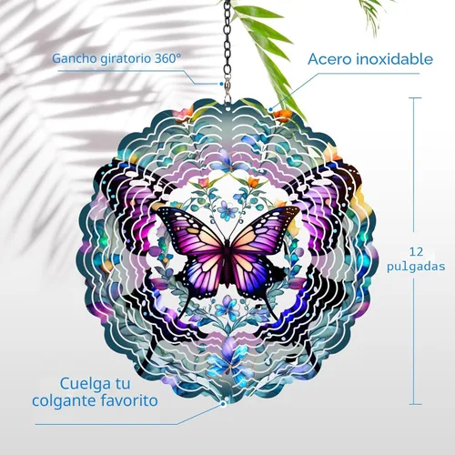 Miniatura 4 de Molinillos de viento de mariposa para exteriores, regalos de cumpleaños para mujeres y madres, esculturas de viento colgantes, molinillos de viento