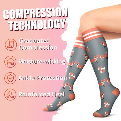 Miniatura 5 de BHINEGO Calcetines de compresión para mujeres y hombres, 7 pares de circulación de 15-20 mmHg, el mejor apoyo para atletismo, correr, ciclismo