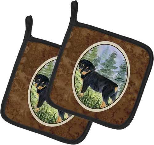Miniatura 203 de Caroline's Treasures SS8617PTHD - Juego de soportes para ollas de cocina resistentes al calor, almohadillas calientes para horno para cocinar, Husky