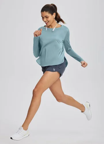 Miniatura 61 de BALEAF - Camisetas de sol de manga larga para mujer, con FPU 50+, para senderismo, ligeras, de secado rápido, protección contra rayos ultravioleta