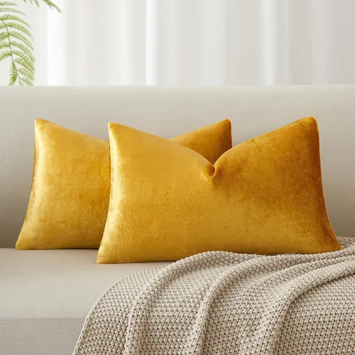 Miniatura 86 de Juspurbet - Juego de 2 fundas decorativas de terciopelo para cojines, fundas suaves para sofá, cama o sillón con cremallera oculta, para sala