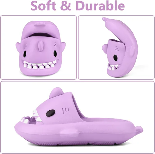 Miniatura 3 de Sandalias de baño con diseño de tiburón para niños y niñas Sandalias de ducha para niños y niñas Sandalias de playa y piscina Secado rápido