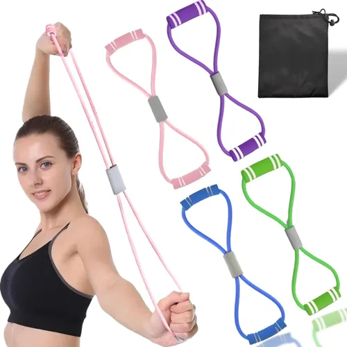 Figura 8 Banda de fitness para entrenamientos en casa, ejercicio de pecho y hombro, banda elástica para entrenamiento de fuerza, hombres y mujeres
