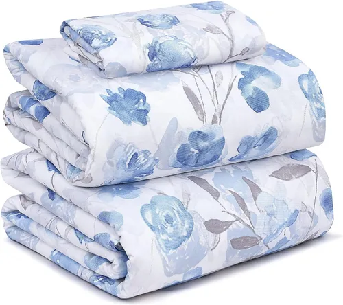 Miniatura 133 de RUVANTI Juego de sábanas divididas tamaño King de 100 % algodón para cama ajustable, 5 piezas, ropa de cama de tejido de percal suave y Guisante