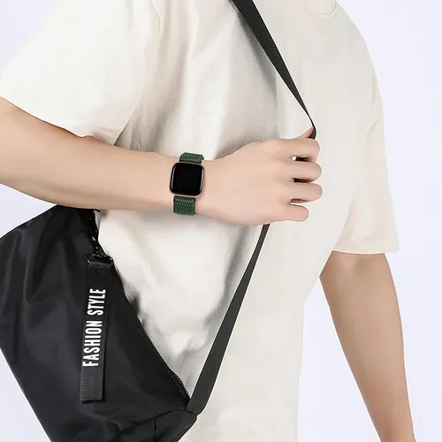 Miniatura 6 de Bandas elásticas compatibles con Fitbit Versa 2 Band para mujeres y hombres, correa deportiva suave ajustable de nailon trenzado transpirable