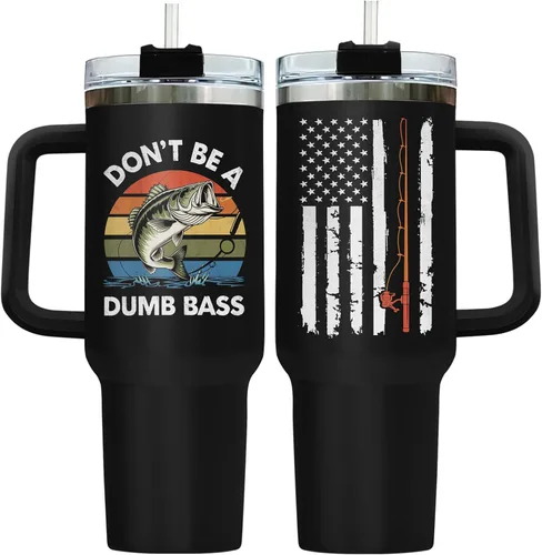 Miniatura 21 de 34HD Regalos de cumpleaños para el Día del Padre, de parte de su hija o hijo, taza de viaje aislada para 50 cumpleaños, clásico de 40 onzas con asa