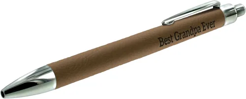 Miniatura 3 de ThisWear Pluma del Día del Padre para el abuelo Best Grandpa Ever Grandpa Pen Grabado Brown Leatherette Ink Pen