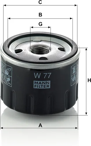 Miniatura 3 de Mann Filter Filtro de aceite giratorio W77