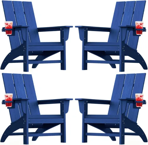 Miniatura 41 de Silla Adirondack moderna, sillas de patio de plástico HDPE para todo tipo de clima, silla para hoguera, sillas de césped al aire libre para terraza