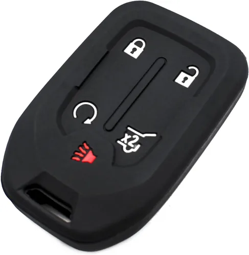Funda de llavero de silicona Compatible con GMC Acadia Terrain Yukon Sierra Chevrolet Suburban Tahoe Silverado 1500 2500 3500 HD Smart 5 botones |