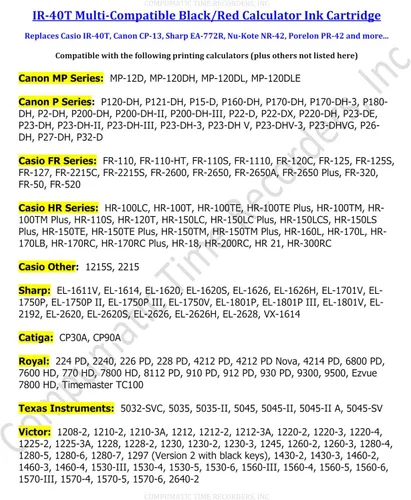 Miniatura 4 de COMPUMATIC Paquete de 3 rodillos de tinta para calculadora Sharp EL-1801V EL-1750V EL-1611V Casio HR-170RC HR-200RC HR-300RC Canon P23-DHV-3 Catiga