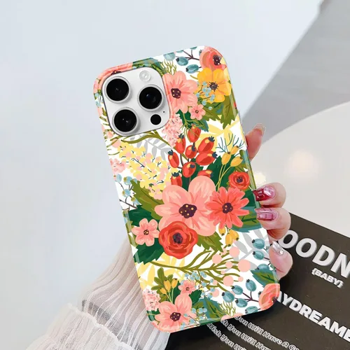 Miniatura 3 de J.west Funda de silicona protectora de silicona para iPhone 14 Pro de 6.1 pulgadas, diseño floral de TPU suave con ramos de flores de verano, Bouquet
