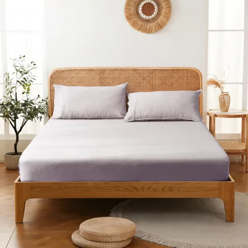 Miniatura 22 de S VICTORY SYMBOL Sábana bajera ajustable 100% de lino de 78 x 80 pulgadas, Cubrecolchón, 1 pieza, bolsillo profundo de 16 pulgadas, ropa de cama